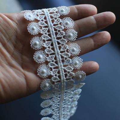 white embroidery lace fabric for wedding garment