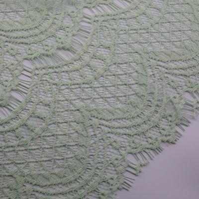 green flower lace fabric